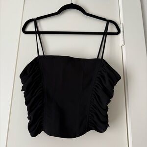 Zara Black Ruched Crop Top
